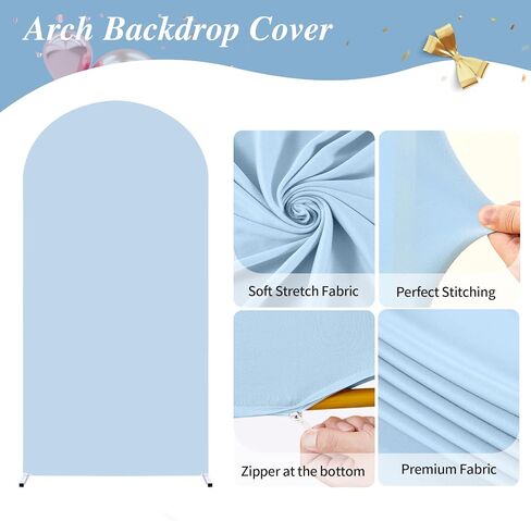 Burgundy Arch Backdrop Cover, Set of 2 Spandex Fitted Stretchy Arch Stand Covers, 2-Sided Round Top Chiara Backdrop Cover for Party Birthday Ceremony Banquet Baby Shower Banquet Arch Decoration in Saudi Arabia