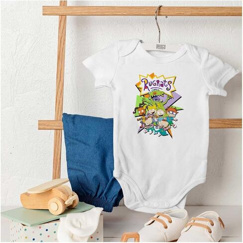 Brisco Brands Rugrats Retro Cartoon Characters Baby Romper Boys or Girls in Kuwait