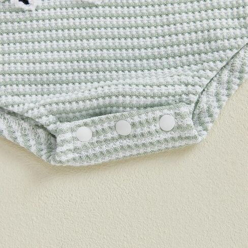 Newborn Baby Boy Summer Outfit Fishing Waffle Short Sleeve Bubble Romper Stripe Bodysuit Shirt Infant Summer Clothes in Kuwait