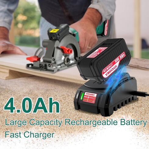HYCHIKA Cordless Circular Saw, 18V Mini Circular Saw with 4.0Ah Battery, 3 Blades(4-1/2",4-9/10"), 3500RPM Max Cuting Depth:90°(48mm)/45°(32mm), Compact Circular Saw for Wood, Plastic and Soft Metal in Kuwait