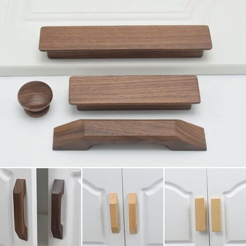 Modern Beech Wooden Handles For Cabinet And Wardrobe Drawer Handles Drawer Dresser Door Knobs Cupboard Knob Furniture Handle in Saudi Arabia