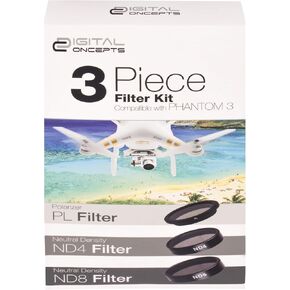 DC-FK3-PH3 Drone Camera Lens Filter Kit for Phantom 3 (Black)