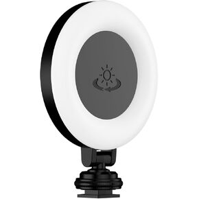Andoer LED Video Light Mini Portable 360Rotatable Tri-Color 48 LED Beads with Cold Shoe Mount Compatible with Selfie Stick Camera Magic Arm