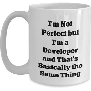 Developer Humor Funny White Coffee Mug Gifts from Family to Developer Friends on Birthday