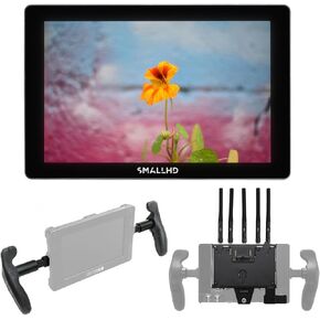 SmallHD Indie 7 7" Full HD 16:9 Touchscreen On-Camera Monitor, Bundle with Teradek Bolt 6 750 Gold Mount Receiver Module and Rubber Handles