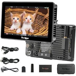 Portkeys BM5IV WR 5.5" 2000nits 4K 60P HDMI-Compatible 3G-SDI Touch Focus Camera Control Monitor Built-in CINENORM, Dual-Screen Monitoring,Aluminum Housing 100% Rec.709 Wide Color Gamut