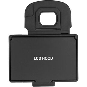 LCD Screen Sunshade Hood for 7D2 Camera - Glare Reduction & Screen Protection - Black Plastic + Tempered Glass