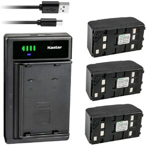Kastar 4-Pack Battery and Smart USB Charger Replacement for Model 155 BB-013104, Model 158 BB-078188 BB-146659, CRD0050 BB-013077 BB-013207 BB-018535, SM8400 BB-013068 Camcorder