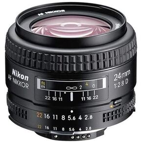 Nikon AF FX NIKKOR 24mm f/2.8D Fixed Zoom Lens with Auto Focus for Nikon DSLR Cameras - White Box (New)