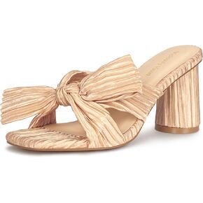 Women's Bow Heels Kitten Block Heeled Sandals Low Square Open Toe Wedding Shoes in Saudi Arabia