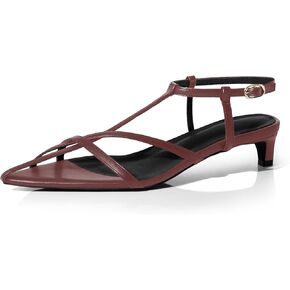 iadore Women Sexy Kitten Low Heel Sandals Retro Ankle Straps with Buckle Shoes Open Toe Summer Dress Sandals Size 5-12 US