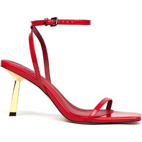 Women's Lace Up Heeled Sandals Stiletto Heels Adjustable Ankle Strap Square Open Toe Slingback Party Shoes