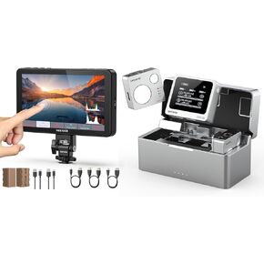 NEEWER F700 7" Camera Field Monitor, 2000nit HD 1920x1080 IPS Touch Screen with 3D LUT, 4K HDMI Loop in/Out with Peak Focus DSLR Video Assist HDR Waveform, CM31 Wireless Lavalier Microphone Included