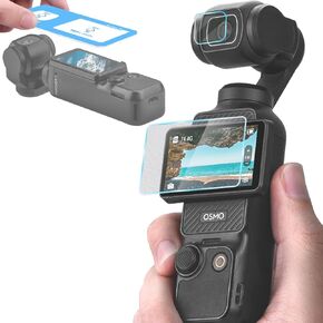 واقي الشاشة والعدسات لـ DJI Osmo Pocket 3 ، فيلم شاشة LCD الزجاجية المقسّر ، فولترا HD ، صلابة 9H ، حساسة اللمس ، حماية ملء الشاشة
