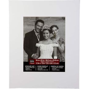 16" x 20" White Mat with 10" x 13" Opening by Studio Décor - Acid Free Mat Board for Pictures, Documents, Certificates, Artwork, and Prints - 1 Pack