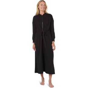 MeMoi Women's Hooded Step-In Half-Zip Robe