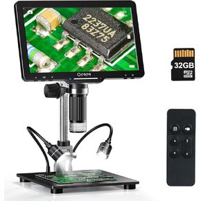 10 "المجهر الرقمي HDMI مع مستقطب ، مجهر عملة ، عرض كامل للبالغين ، مجهر لحام لإصلاح الإلكترونيات ، OPQPQ ODM501 24MP 1300X LCD كاميرا ، الكمبيوتر/التلفزيون المتوافق ، 32 جيجابايت