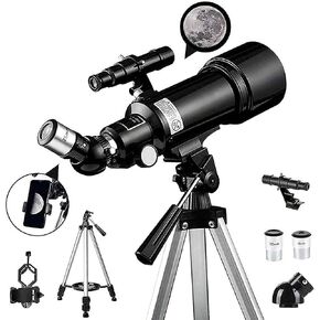 Astronomical Telescope for Kids Beginners 400/70Mm Refractor Monocular Telescopes with Adjustable Tripod Phone Adapter P