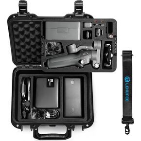 Lekufee Portable Waterproof Hard Case for DJI Osmo Mobile 7P / 7, Gimbal Stabilizer, DJI Mic Mini/Mic 2 and More Accessories(Case Only)