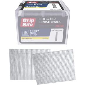 Grip-Rite GRF162124M, Finish Nail 16GA, 2-1/2", Galvanized, 4,000 Nails, Plastic Tub, Job Pack