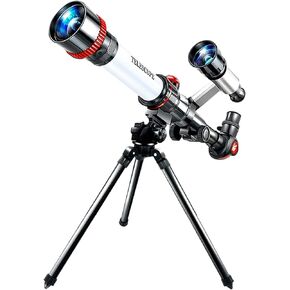Adults Kids Monocular Telescope Floor Standing 50mm Refractor with Finder Scope & Tripod Astronomical Telescope Best Por