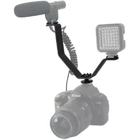 Triple Shoe Bracket V-Type Flash Bracket for Camera Light Sound Mounting