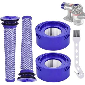 Vacuum Filter, 4 Pack (2 Pre-Filters + 2 Post-Filters) for Dyson V8 & V7, Compatible with Dyson V8 Absolute & V7 Advanced