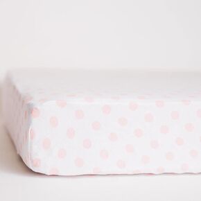 Pink Fitted Crib Sheet for Baby Mattress - Jersey Knit Cotton for Girl Nursery Bedding - Chevron, Polka Dot, and Stripe Crib/Toddler Sheets (Polka Dot)