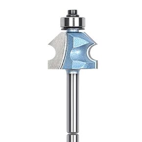 KEENTECH Router Bits, Carbide Tipped Bevel & Bead Router Bit for Edge Forming, Industrial Grade Cutting Tools for Woodworking (1/4 Inch Shank x 1 Inch Diameter x 3/4 Inch Depth, R5/32, KT09145324)