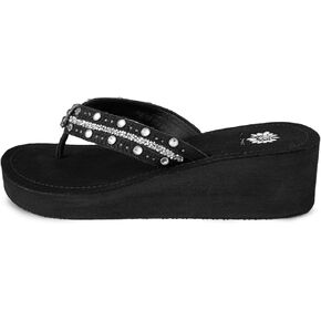 Yellow Box Women's Terell Wedge Sandal, Round Toe, Medium-High 2 Inch Heel, 0.75 Inch Platform Comfortable Flip-Flop