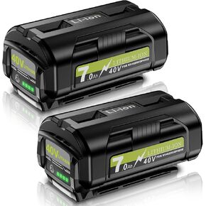 2Pack 40V 7000mAh Lithium Replacement for Ryobi 40 Volt Battery 7.0Ah Compatible with Ryobi 40V Battery OP4030 OP4040 OP4026 OP40261 OP4050 OP40201 OP40601 Compatible with Cordless Tools