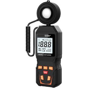 Light Meter, Light Meter Lux Meter Lumens Digital Illuminance Meter 0~199,999 Lux(19,999FC) Foot Candles Luxmeter Film Photography,for Plants, Car Headlights, Home & Office LEDs