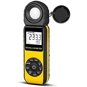 Light Meter, Luxmeter Lumen Meter Handheld Light Calibrator with 270° Rotatable Detector, Measuring Ran 0.1~300,000Lux,for Plants, Car Headlights, Home & Office LEDs