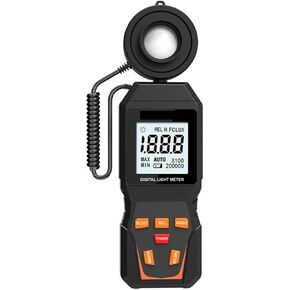Light Meter, Digital Light Meter Max 200,000Lux Luxmeter Luminance Lux Fc Test Illuminometers Photometer Auto LCD Illuminometer,for Plants, Car Headlights, Home & Office LEDs