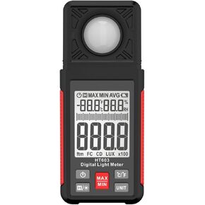 Digital Illuminance Meter Light Meter HT603, Handheld Ambient Temperature Measurer With LCD Display And Quick Response Time For Accurate Light Measurements