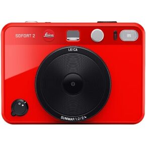 Leica Sofort 2 كاميرا صور رقمية وفورية مع شاشة LCD ، وإصدار اثنين من مصراع ، و 10 آثار العدسة ، ودعم تطبيق Leica Fotos (أحمر)