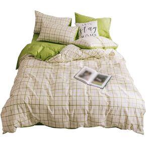 3/4-piece Bedding Set Bed Sheet Duvet Cover Double Spring Autumn Winter Pure Cotton Lattice for Children(1.2m Bed)