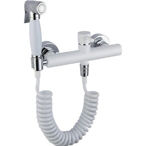 HandheldSprayer Toilet Kit, Concealed Hot and Cold WaterSpray Set, Brass Hand Held Sprayer with Mixing Valve and 1.5m Spring Elastic Hose, for Bathing Pets and Baby Wash,Type2(Type1)