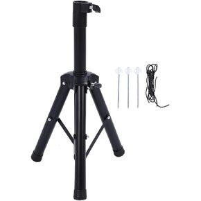 POCREATION Satellite Tripod Mount, Robust and Foldable Design, Portable Tripod with Cable Tie for Outdoor Use Including 3 Fixing Nails and Tether