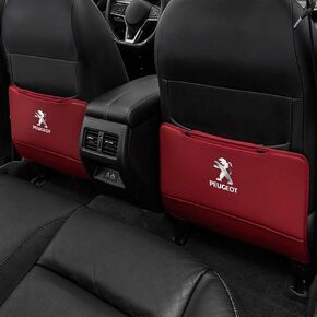 مخصص 2PCS حصيرة الركلة حصيرة المقعد الخلفي لـ Peugeot 2008 2020-2024 ، واقي المقعد الخلفي للسيارات مع حقيبة تخزين ، وملحقات للسيارات الداخلية ، والأسود