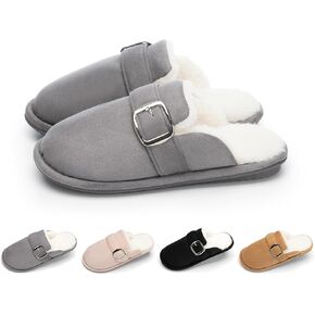 Fuzzy Slippers for Women with Memory Foam Warm Winter Suede House Slippers Shoes Indoor Outdoor Gifts For Women Faux Fur Anti-Skid
