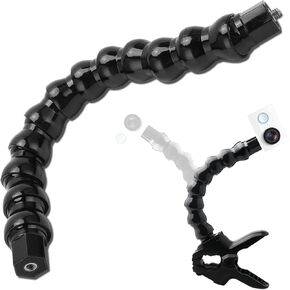FLW 265 Flexible Monopod Gooseneck Jaws Mount 1 4in Screw Holes to 1 4in Screw 12 Section for Sport Camera Photography Accessory