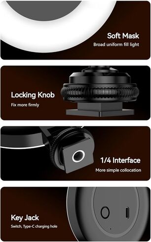 Andoer LED Video Light Mini 360Rotatable Tri-Color 48 حبات LED مع حذاء بارد متوافق مع ذراع كاميرا سيلفي عصا سحرية in Saudi Arabia