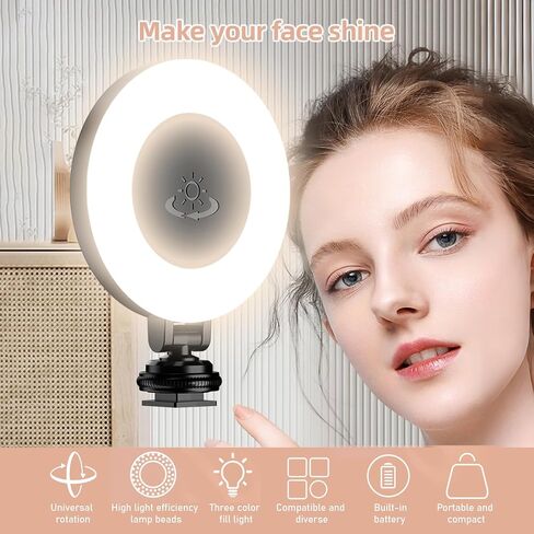 Andoer LED Video Light Mini 360Rotatable Tri-Color 48 حبات LED مع حذاء بارد متوافق مع ذراع كاميرا سيلفي عصا سحرية in Saudi Arabia