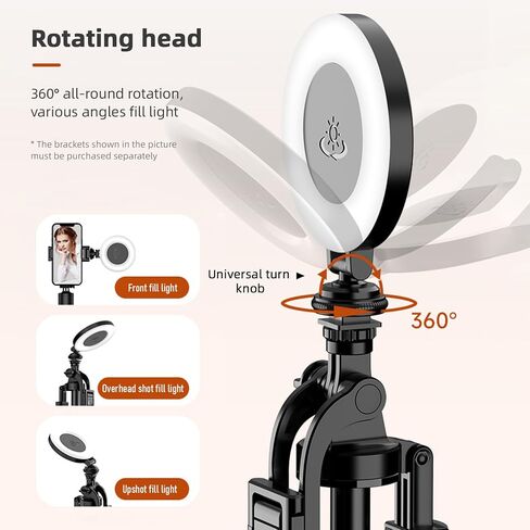 Andoer LED Video Light Mini 360Rotatable Tri-Color 48 حبات LED مع حذاء بارد متوافق مع ذراع كاميرا سيلفي عصا سحرية in Saudi Arabia