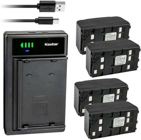 Kastar 4-Pack Battery and Smart USB Charger Replacement for Model 155 BB-013104, Model 158 BB-078188 BB-146659, CRD0050 BB-013077 BB-013207 BB-018535, SM8400 BB-013068 Camcorder in Kuwait