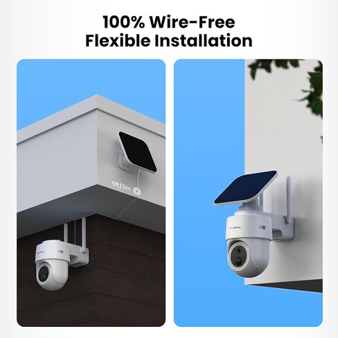 LAVIEW 2K Solar Camera Outdoor Wireless ، 100 ٪ Cameras WiFi خالية من الأسلاك للأمن المنزلي ، 360 ° بطارية قابلة للشحن في الهواء الطلق ، IP65 ، الرؤية الليلية الملونة ، الصوت في اتجاهين ، العمل مع Alexa (2 عبوة) in Saudi Arabia
