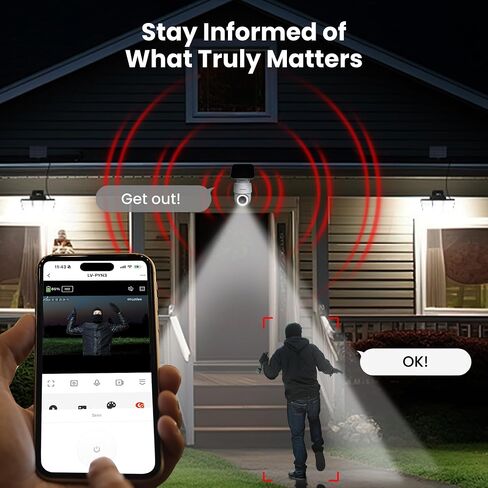 LAVIEW 2K Solar Camera Outdoor Wireless ، 100 ٪ Cameras WiFi خالية من الأسلاك للأمن المنزلي ، 360 ° بطارية قابلة للشحن في الهواء الطلق ، IP65 ، الرؤية الليلية الملونة ، الصوت في اتجاهين ، العمل مع Alexa (2 عبوة) in Saudi Arabia