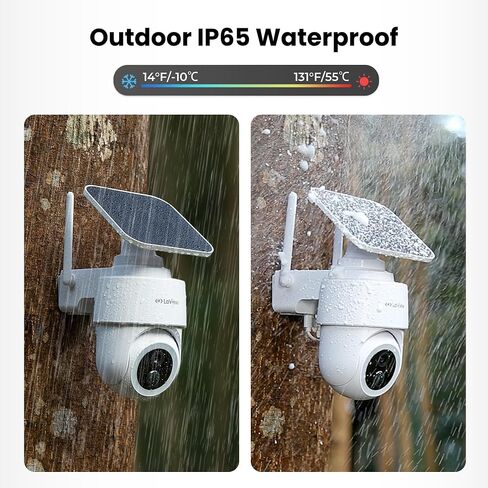 LAVIEW 2K Solar Camera Outdoor Wireless ، 100 ٪ Cameras WiFi خالية من الأسلاك للأمن المنزلي ، 360 ° بطارية قابلة للشحن في الهواء الطلق ، IP65 ، الرؤية الليلية الملونة ، الصوت في اتجاهين ، العمل مع Alexa (2 عبوة) in Saudi Arabia