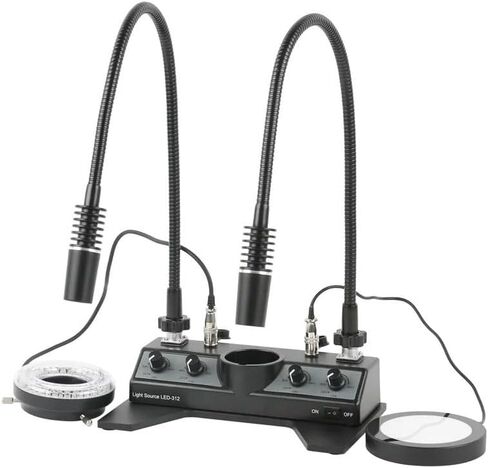 Handheld Digital Microscope Accessories Microscope Illuminator 4 in 1 LED Video Stereo Microscope Camera Illuminator Spotlight Dual LED Gooseneck Tube +60 LED Ring Light + underlight Microscope in Kuwait